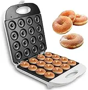 1400W Mini Donut Maker, Non Stick Doughnut Maker Machine for 16 Donuts, Double-Sided Heating Snack Machine for Bakery, Mall, Coffee Shop