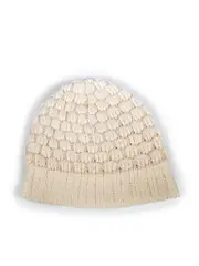 Ecru Cashmere Knitted Beanie