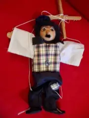 MARIONETTE String Puppet Tellon Collection Wooden Patched Pants Gentleman