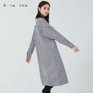 【a la sha】家族日系格紋長袖洋裝