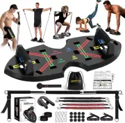 Upgraded Push up Board: Multi-Functional Push up Bar with Resistance Bands, Port
