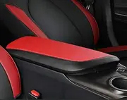 INTGET Car Center Console Armrest Cover for Toyota Camry Accessories 2018-2024 2019 2020 2021 2022 2023 Interior Camry SE/XSE Arm Rest Seat Cover Middle Console Box Lid Protector (New Black with Red)