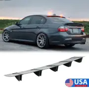 For E46 E90 E92 Car Rear Bumper Lip Lower Diffuser Shark Fin Spoiler Matte Black