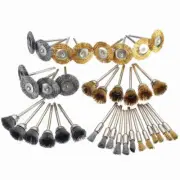 36x Wire Wheel Cup Brush Set Coarse Crimped Steel Shank Drill Attachments SD`