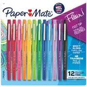 Paper Mate Flair Medium Fineliner 0.7mm Assorted 12 Pack