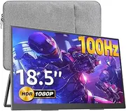 Upperizon Portable Monitor 18.5 inch 1080P FHD 100Hz 125% sRGB HDMI USB-C Large Portable Monitor for Laptop MacBook Xbox PS4/5, Travel Monitor with Kickstand, VESA Compatible