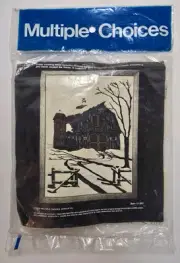 1976 Multiple Choices Crewel Embroidery Kit Barn 01-263 Sealed