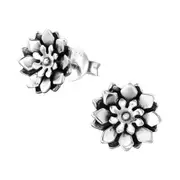 Silver Flower Stud Earrings