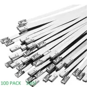 Stainless Steel Multi-Purpose Locking Cable Metal Zip Ties 100 PCS FREE SHIP
