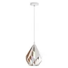 Carlton 1 White and Gold Small 1 Light Pendant by Eglo