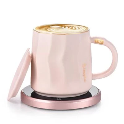 Coffee Mug Warmer & Mug Set, KRGMNHR Smart Coffee Cup Warmer for Desk Auto