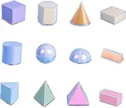 Geometric Shapes Blocks Set 3D Geometric Solids for School Supplies Children