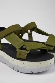 Oruga Up Green Textile Sandal for Women