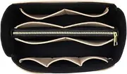 [LEXSION] Felt Purse Bag Organizer Insert with zipper Bag Tote Shaper Fit Speedy Neverfull Blue Size: Large