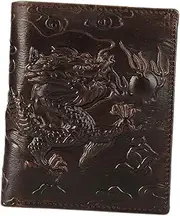 [Yardenfun] Men's Dragon Wallet Dragon Purse Men Purse Cool Mens Wallet Vintage Wallet Men Wallet Vintage Purse Wallet for Men Purse for Men Small Wallet Man Purse Wax Skin Coffee
