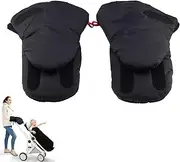 Gloves Pram, Hand Warmer Pram, Pram Swing, Warm Hands, Waterproof, Windproof, Snow-Covered, Universal Size, Hand Muff Pram for Buggy, Bicycle Trailer (Black)