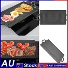 Non-Stick Cast Iron Ridged & Flat Griddle Pan - Perfect for Grill Marks AU"