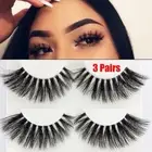 Wispy Fluffy 3D Mink Hair Transparent Stem Eyelashes Extension False Eyelashes