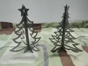 2 Table Top Pine Tree Christmas Tree Decorations Steel 3 Dimensional Decor