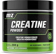 Creatine Powder 300g - Creatine Monohydrate 4150 mg with Magesium per Serving - 60 servings per Pack - Apple Flavour - by MZ