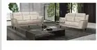 MALANIA 2-PIECE LEATHER SOFA SETTING 3+2-SEATER SOFAS COUCHES SETTEES SILVER