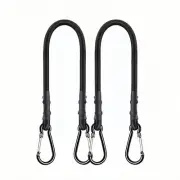2 Pack 24 Inch Heavy Duty Stretchable Bungee Cords with Carabiner Hooks