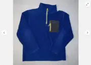 Eddie Bauer Boys Half Zip Pullover Fleece Jacket (TRUE BLUE XS 5/6)NWT
