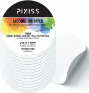 Alcohol Ink Paper for Alcohol Ink Art Painting - 25 Sheets Heavy Circle Round...