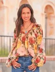 Sundance Poetic Whimsy Embroidered Blouse Long Sleeve Boho Tunic Large