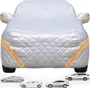 Anti-Hail Full Car Cover Compatible with Hyundai Palisade, Outdoor Waterproof Dustproof Breathable Car Cover Customized Universal Car Protective Cover(Silver)