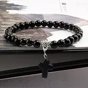 [FEATUR] Stone Round Loose Beads,Beaded Bracelet Bangle with,Natural Gemstone Beaded, Vintage Cross Natural Stone 6mm Beads Bracelet Charm Men Blue Turquoises Pendant Strand Bracelets Bangles Women Fashion Je