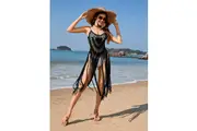 Caliana Tassel Cover Up Maxi Dress - Black