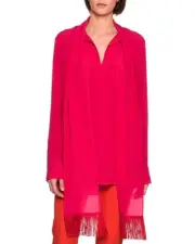 STELLA MCCARTNEY SHIRT WILMA FRINGE TIE SCARF BLOUSE TOP $680 IT 40 US 4