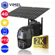 Security Camera 4G Solar Powered ULTRA HD 2K 128G PTZ Construction Site SIM Card
