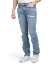 True Religion Geno Renegade Relaxed Slim Fit Jean in Light Breaker Rips Size 40