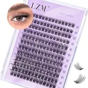 LZM Lash Clusters Individual Eyelash Extensions Natural 168Pcs 8-16mm D Curl Wispy Lashes Cluster Thin & Invisible Band DIY False Eyelashes Natural Look DIY at Home (SNR013-D-MIX)
