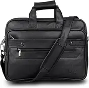 [LOGGIN] Men's Synthetic Leather Bag || Multi-Compartment Laptop Sleeves/Briefcase bag || Bag with Asjustable Bbelt And Shoulder || Executive & Expandable Bag for Office Use & Travel