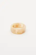 White Plastic Chunky Ring - Size ONE, Women's Ring