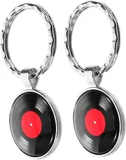 [WRITWAA] Metal Vintage Music Keyring Retro Vinyl Record Charm Handbag Pendant for Music Enthusiasts Present