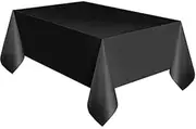 6 PCS Plastic Table Cloth Reusable Washable ,Waterproof, Durable Rectangle Table Cover (6, Black)