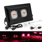100W Waterproof Full Spectrum LED Grow Light Double Head Hangable COB Plant Lamp 110/220V 7184 EU PLUG
