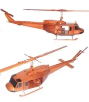 UH-1 D/H Huey Iriquois Helicopter Premium Mahogany Wood Display Desk Model