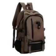 Men's Canvas Backpack Travel Bag Fashion Sports Vintage School Casual brown