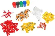 COMNESTBI Mini City Building Blocks 67pcs Traffic Barrier Toys Stop Sign Road Signs Cones Learning Toy Set