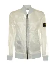 Stone Island Logo Patch Zipped Jacket frost color