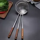 Colander Strainer Soup Spoon Oil Filter Skimmer Mesh Wooden Handle Sieves Scoop