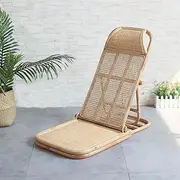 MegLob Outdoor Folding Beach Chair, Rattan Portable Garden Lawn Poolside Lounge Chair, Sunbathing and Tanning Meditation Chair, Japanese Tatami Seat, Car Bay Window Seat