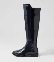 New Ziera Sallies Xf Navy Patent Pu Knee High Boots Womens Shoes Casual
