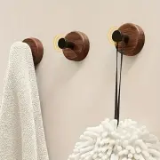No Punching Wall Hook Walnut Coat Storage Rack New Hook Bathroom Organizer