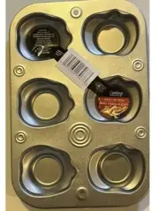 Cooking Concepts Pumpkin Shaped Cupcake Muffin Tin Bakeware Stainless Steel
